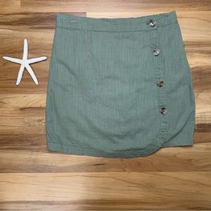 Francesca’s Mi Ami Women’s Olive Green Button Skirt, Size Medium